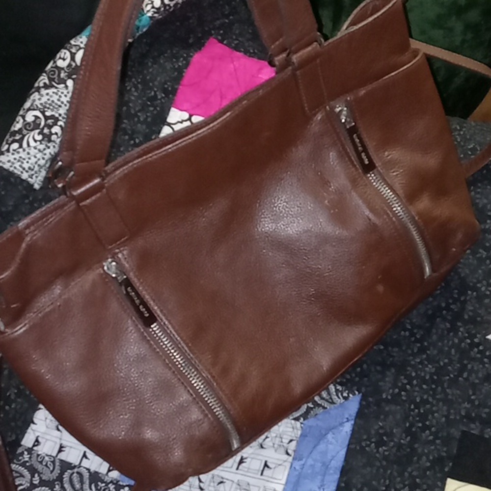 Michael Kors Brown Leather Jet Set Hand and Shoulder Bag